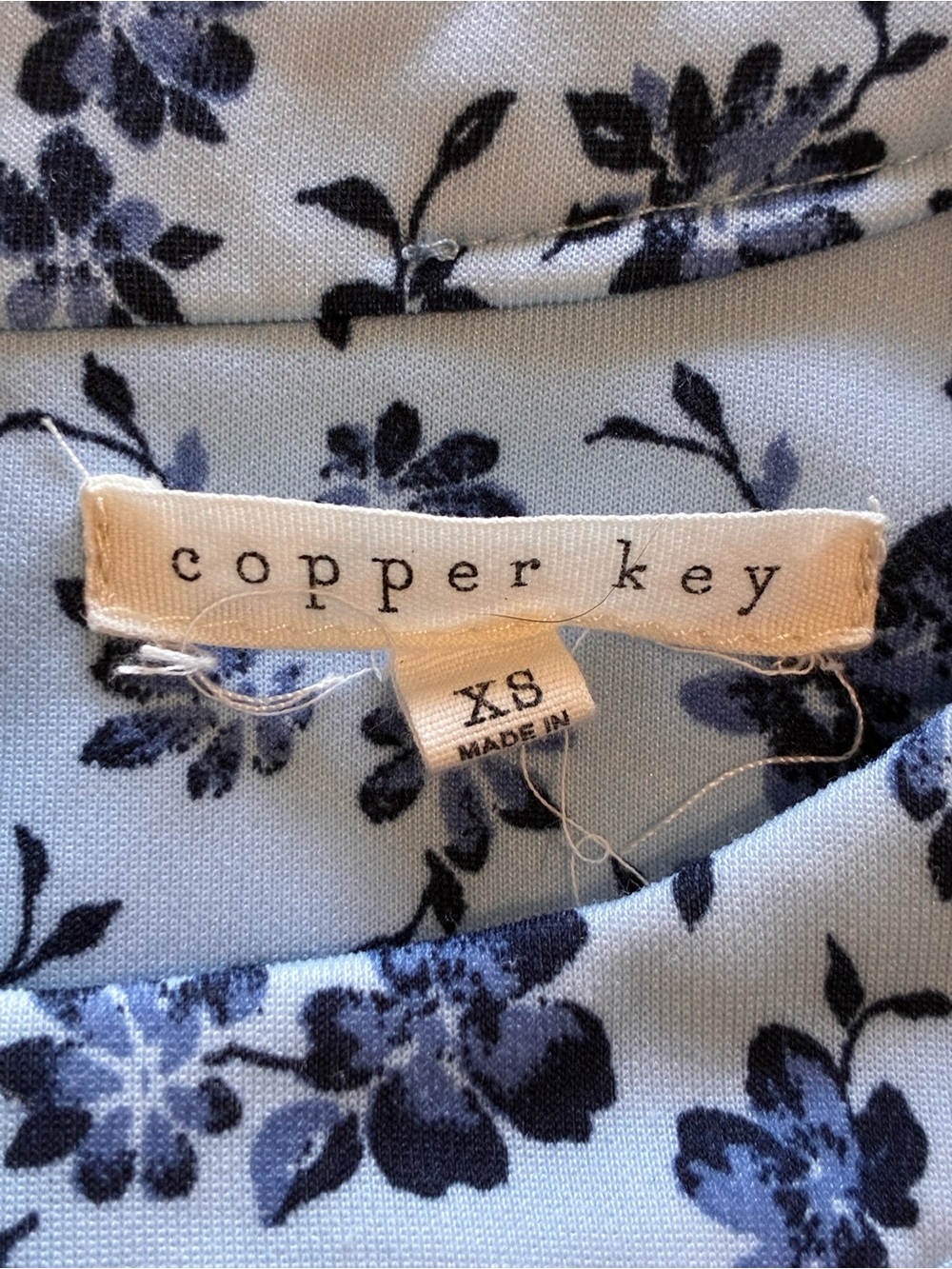 Copper Key Sleeveless Fit and Flare Dress Blue Floral Women’s Sz XS - Picture 9 of 10